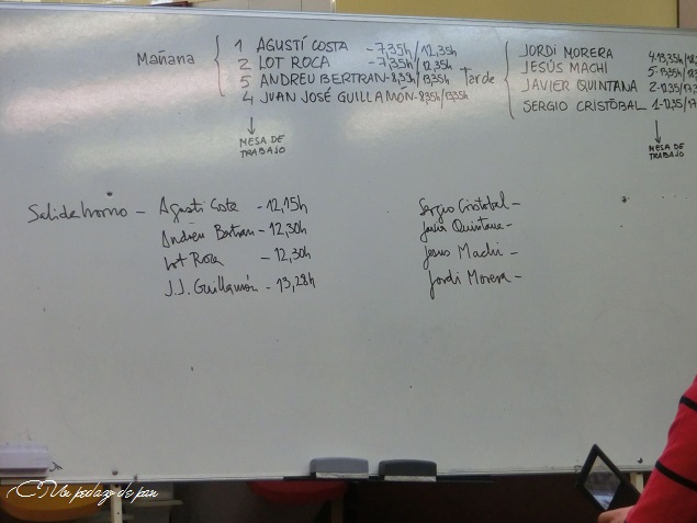 Sorteo de turnos y horarios.